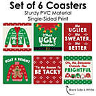 Alternate image 3 for Big Dot of Happiness Ugly Sweater - Funny Holiday and Christmas Party Decorations - Drink Coasters - Set of 6