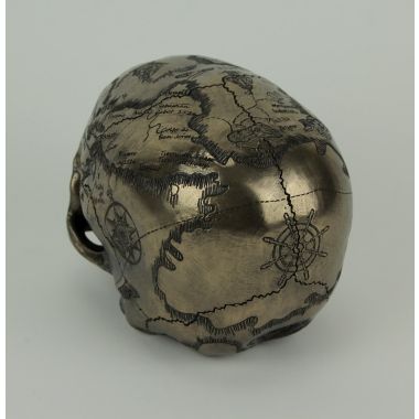 Veronese Design Bronze Finish Craniumography Old Treasure Map On Skull Statue. View a larger version of this product image.