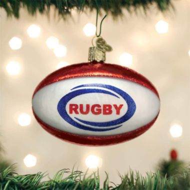 Old World Christmas Hanging Tree Ornament, Rugby Ball. View a larger version of this product image.