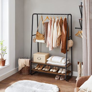 BreeBe Industrial & Clothes Rack with Shelves - Brown. View a larger version of this product image.