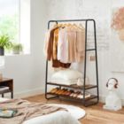 Alternate image 2 for BreeBe Industrial & Clothes Rack with Shelves - Brown