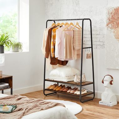 BreeBe Industrial & Clothes Rack with Shelves - Brown. View a larger version of this product image.