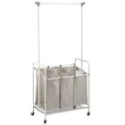 Alternate image 0 for mDesign Portable Laundry Sorter with Wheels and Steel Hanging Bar