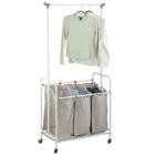 Alternate image 1 for mDesign Portable Laundry Sorter with Wheels and Steel Hanging Bar