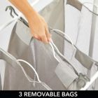 Alternate image 3 for mDesign Portable Laundry Sorter with Wheels and Steel Hanging Bar