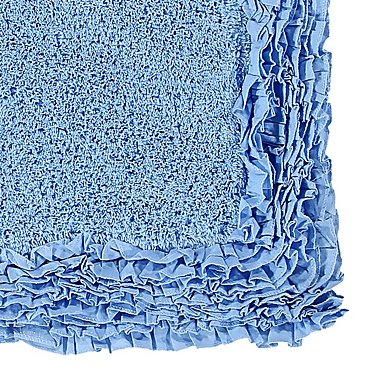 Better Trends Shaggy Border Bath Rug, 100% Cotton, 17" x 24" Rectangle, Blue. View a larger version of this product image.