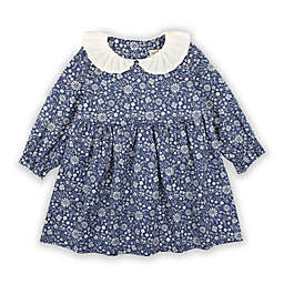 Hope & Henry Layette Baby Girl Long Sleeve Pleated Collar Dress, Infant, 12-18 Months