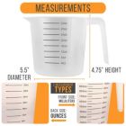 Alternate image 2 for U.S. Kitchen Supply&reg; - 32 oz (1000 ml) Plastic Graduated Measuring Cups with Pitcher Handles (Pack of 6), 4 Cup Capacity, Ounce Markings, Measure Mix