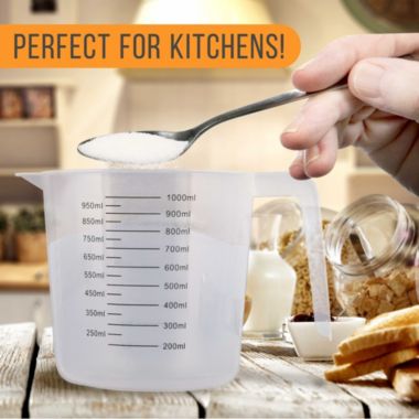 U.S. Kitchen Supply&reg; - 32 oz (1000 ml) Plastic Graduated Measuring Cups with Pitcher Handles (Pack of 6), 4 Cup Capacity, Ounce Markings, Measure Mix. View a larger version of this product image.