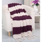 Luxurious Classic Knitted Throw Blanket, 50x60 - Purple