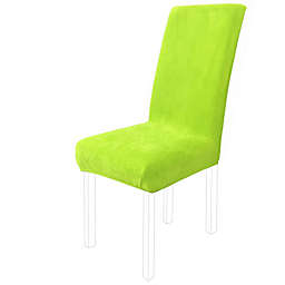PiccoCasa Plush Solid Dining Chair Cover, Parson Chair Slipcover Stretch Spandex Velvet Bar Stool Cover Protector Seat Cover Home Decor for Dining Room/Party/Kitchen/Wedding, Green