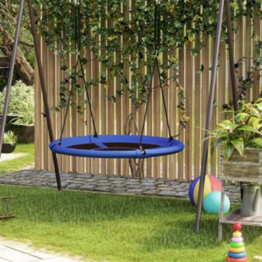 SONGMICS Saucer Tree Swing, 40 Inch, 700 lb Load, Includes Hanging Kit, Blue and Black. View a larger version of this product image.