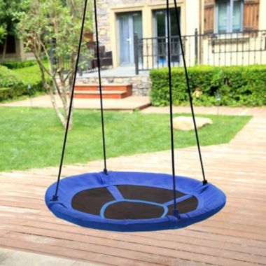SONGMICS Saucer Tree Swing, 40 Inch, 700 lb Load, Includes Hanging Kit, Blue and Black. View a larger version of this product image.