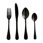Safdie & Co - Stainless Steel Flatware/Cutlery Set, 16 Pieces, Dishwasher Safe, Onyx Black