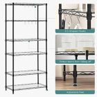Alternate image 1 for SONGMICS 6-Tier Metal Storage Shelves, Wire Shelving Unit, with Adjustable Shelves, Garage Shelving, Kitchen, Living Room Storage Rack, Shelf Liners, 8 Hooks, Max. Load 264 lb, Black