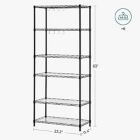 Alternate image 2 for SONGMICS 6-Tier Metal Storage Shelves, Wire Shelving Unit, with Adjustable Shelves, Garage Shelving, Kitchen, Living Room Storage Rack, Shelf Liners, 8 Hooks, Max. Load 264 lb, Black