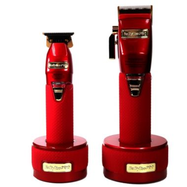 BaByliss Pro LimitedFX Boost+ Collection Clipper, Trimmer & Charging Base Set Red - FXHOLPKCTB-R. View a larger version of this product image.