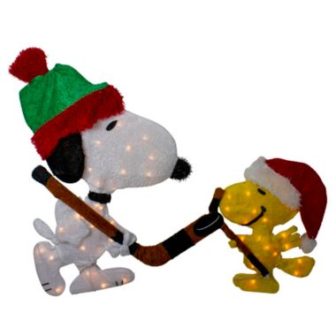 Northlight 28" Lighted Snoopy and Woodstock Play Hockey Outdoor Christmas Yard Decoration. View a larger version of this product image.