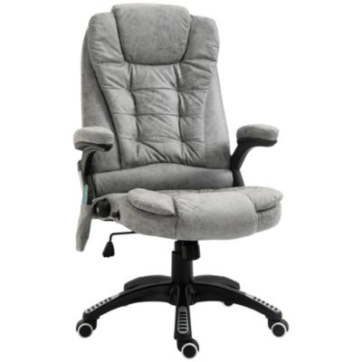 Vinsetto Ergonomic Vibrating Massage Office Chair High Back Executive Heated Chair with 6 Point Vibration Reclining Backrest Padded Armrest Grey