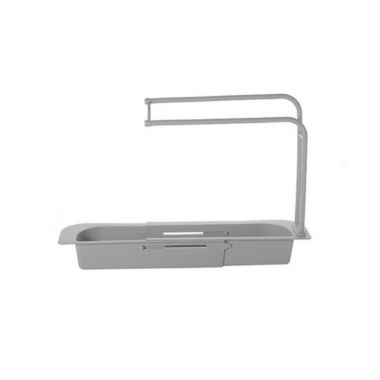 Glam Hobby Sink Rack Telescopic Holder Expandable Storage Drain, Grey. View a larger version of this product image.