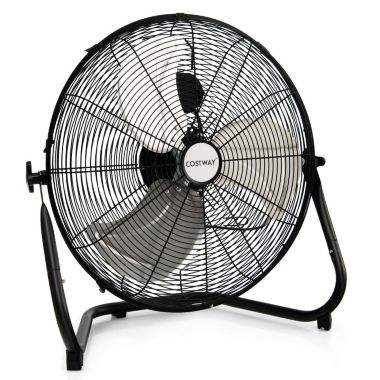 Slickblue 20 Inch High-Velocity Floor Fan with 3 Wind Speeds-Black. View a larger version of this product image.