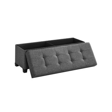 SONGMICS 43.3 Inches Storage Ottoman Bench, Bedroom Bench with Storage, Foot Stool with Feet, Holds Up to 660 lb, Dark Gray. View a larger version of this product image.