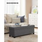 Alternate image 3 for SONGMICS 43.3 Inches Storage Ottoman Bench, Bedroom Bench with Storage, Foot Stool with Feet, Holds Up to 660 lb, Dark Gray