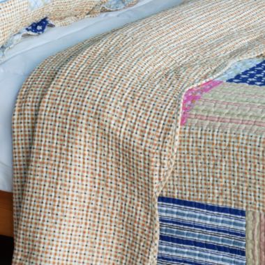 Blancho Bedding Classic Plaids Cotton 3PC Vermicelli-Quilted Patchwork Quilt Set (Full/Queen Size). View a larger version of this product image.