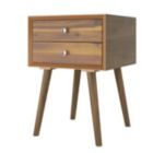 Alternate image 0 for Slickblue Wooden Nightstand Mid-Century End Side Table with 2 Storage Drawers