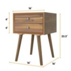 Alternate image 3 for Slickblue Wooden Nightstand Mid-Century End Side Table with 2 Storage Drawers
