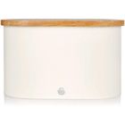 Alternate image 0 for Swan - Nordic Collection Bread Bin with Bamboo Lid, 15cm x 15cm x 35cm, Matte White