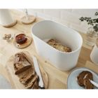 Alternate image 2 for Swan - Nordic Collection Bread Bin with Bamboo Lid, 15cm x 15cm x 35cm, Matte White