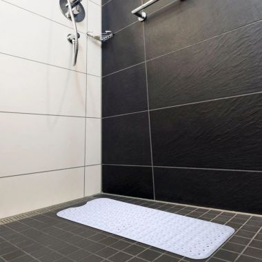 Stock Preferred Non-Slip Bath Mat with Suction Cups Washable in White. View a larger version of this product image.