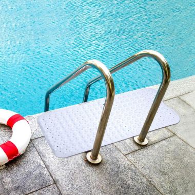 Stock Preferred Non-Slip Bath Mat with Suction Cups Washable in White. View a larger version of this product image.