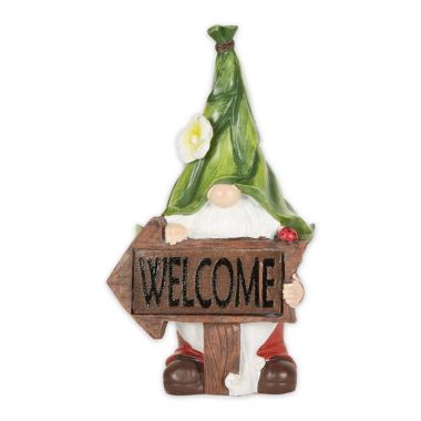 Accent Plus Gnome With Glowing Welcome Sign Solar Statue. View a larger version of this product image.