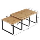 Alternate image 2 for SONGMICS Cabinet Shelf Organizer, Set of 2 Kitchen Counter Shelves, Stackable, Expandable Spice Rack for Pantry, Metal and Bamboo, Black and Natural