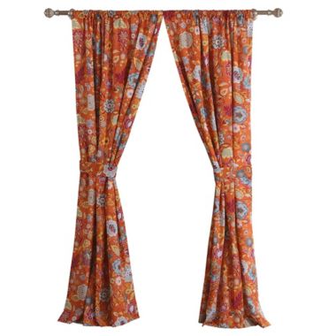 Greenland Home Fashion Astoria Window Curtain Panel Pair With Tiebacks - 2 - Piece - Spice 42x84". View a larger version of this product image.