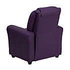 Alternate image 3 for Flash Furniture Contemporary Purple Vinyl Kids Recliner With Cup Holder And Headrest - Purple Vinyl