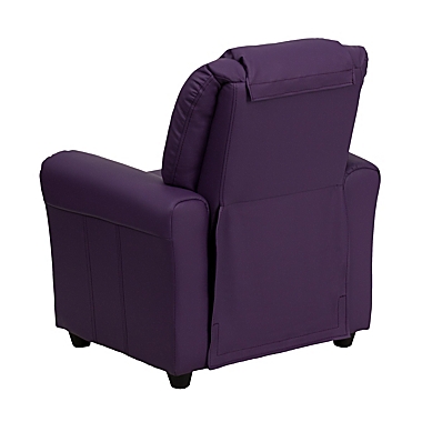 Flash Furniture Contemporary Purple Vinyl Kids Recliner With Cup Holder And Headrest - Purple Vinyl. View a larger version of this product image.