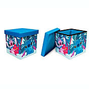 Disney Lilo & Stitch Characters Stitch and Angel 15-Inch Storage Bin Cube Organizers with Lids, Set of 2   Fabric Basket Container, Cubby Cube Closet Organizer   Toys, Gifts And Collectibles