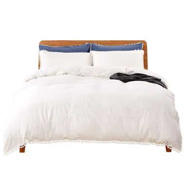 MarCielo 3 Piece Cotton Duvet Cover Set Pompom. View a larger version of this product image.
