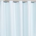 Alternate image 2 for Carnation Home Fashions Pre Hooked T Waffle Weave Fabric Shower Curtain - Spa Blue 70" x 75"