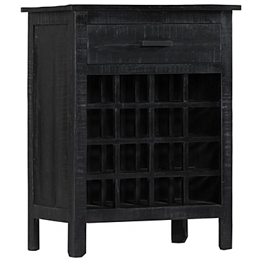 vidaXL Wine Rack Black 22"x13.8"x29.5" Solid Mango Wood. View a larger version of this product image.