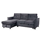 Alternate image 0 for Contemporary Home Living 83" Gray Solid Reversible Sleeper Sectional Sofa with Storage Chaise