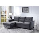 Alternate image 1 for Contemporary Home Living 83" Gray Solid Reversible Sleeper Sectional Sofa with Storage Chaise