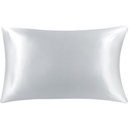 PiccoCasa 100% Pure Silk Pillowcase 550TC 22 Momme Silk Pillow Cases Soft Breathable Both Sides Silk Solid Pillow Protector for Hair and Skin with Hidden Zipper, Queen 20x30 Inch, Silver Grey