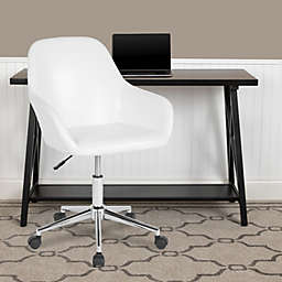 Emma + Oliver Home and Office Mid-Back Chair in White LeatherSoft