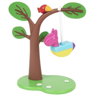 Peppa Pig Birthday Party Playset, 5 Pieces - Includes Peppa & Pedro Figures, Pinata, Puppet Show & Tree - Toy Gift for Kids - Ages 2+. View a larger version of this product image.