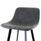 Alternate image 3 for Elama Faux Leather Bar Stool in Gray with Black Legs
