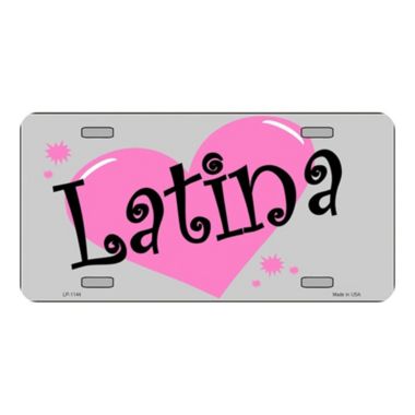 Smart Blonde Latina Spanish Novelty Vanity Metal License Plate Tag Sign. View a larger version of this product image.
